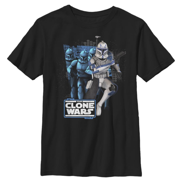 Star Wars - Klonové války - Clone Captain Rex Rex Trooper - Dětské Tričko - Černá - Napřed