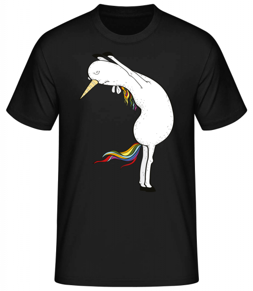 Jóga Unicorn Natažený - Basic T-Shirt - Černá - Napřed