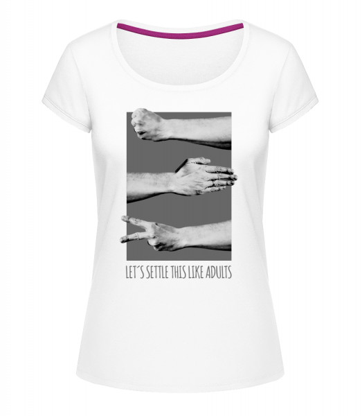 Let's Settle This Like Adults - Megan dámské tričko s kulatým výstřihem - Bílá - Napřed