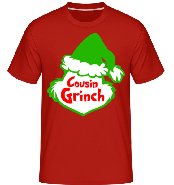 Cousin Grinch -  Shirtinator tričko pro pány - Červená - Napřed