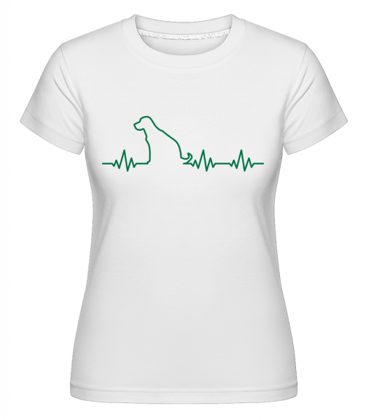 Heartbeat Dog -  Shirtinator tričko pro dámy - Bílá - Napřed
