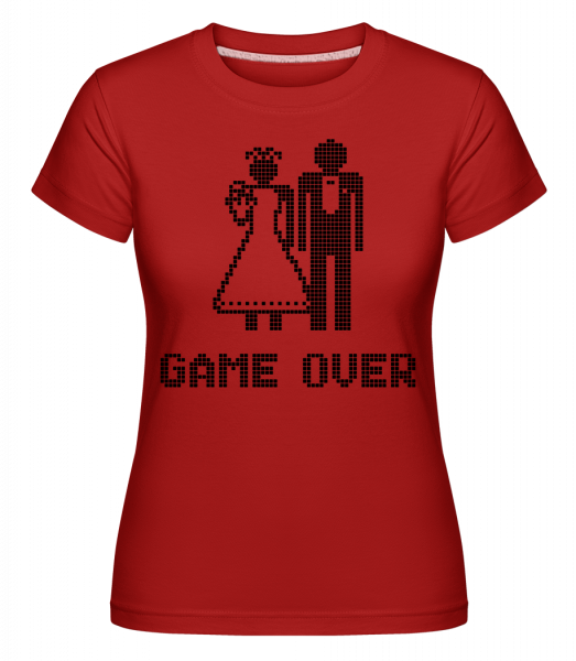 Game Over Sign Black -  Shirtinator tričko pro dámy - Červená - Napřed
