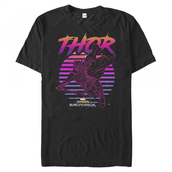 Marvel - Thor Ragnarok - Thor 80s - Pánské Tričko - Černá - Napřed