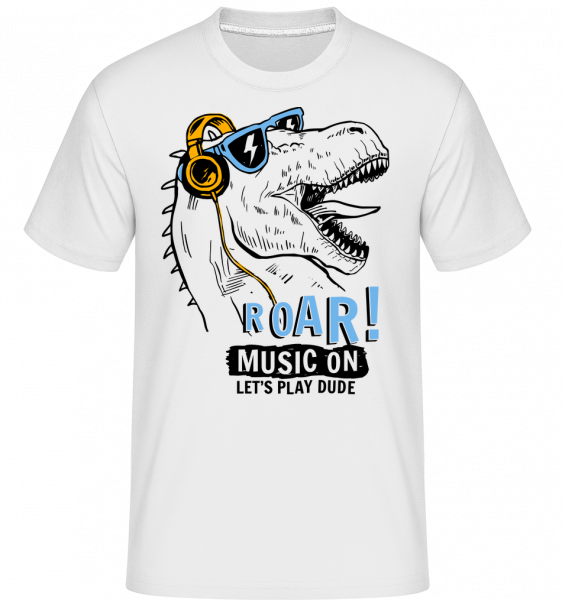 Music On Dino -  Shirtinator tričko pro pány - Bílá - Napřed