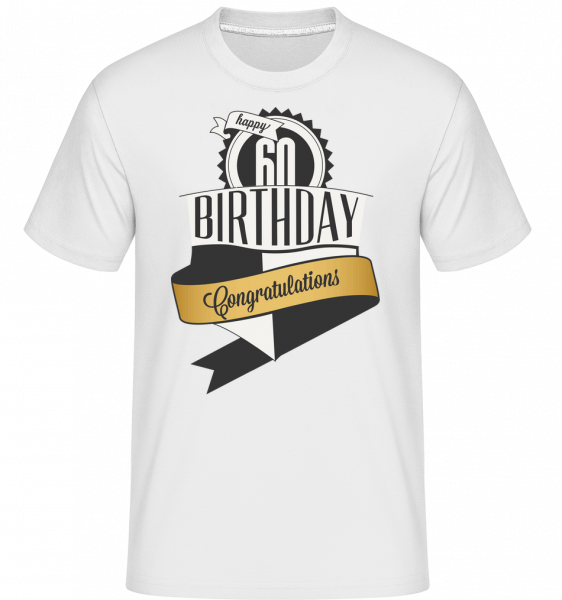 60 Birthday Congrats -  Shirtinator tričko pro pány - Bílá - Napřed