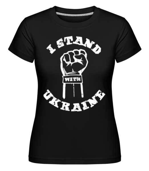 I Stand With Ukraine -  Shirtinator tričko pro dámy - Černá - Napřed