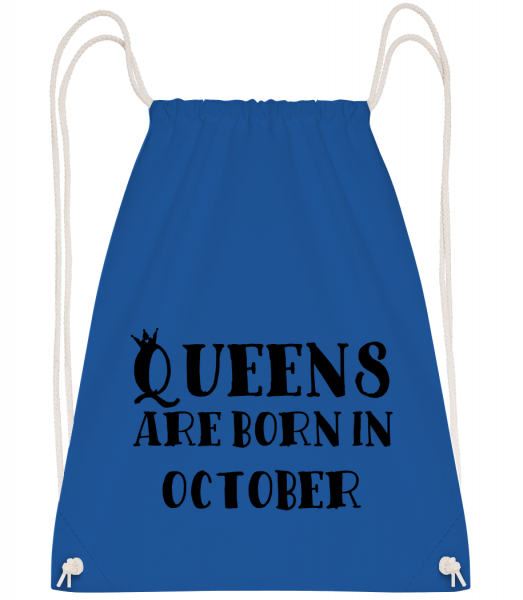 Queens Are Born In October - Drawstring batoh se šňůrkami - Královská modrá - Napřed