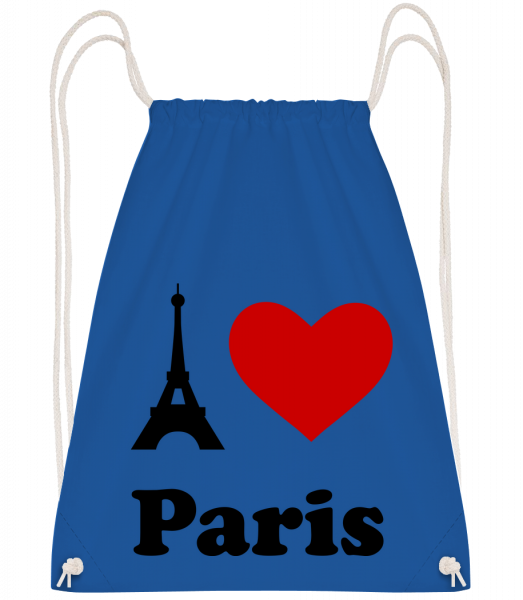 I Love Paris - Drawstring batoh se šňůrkami - Královská modrá - Napřed