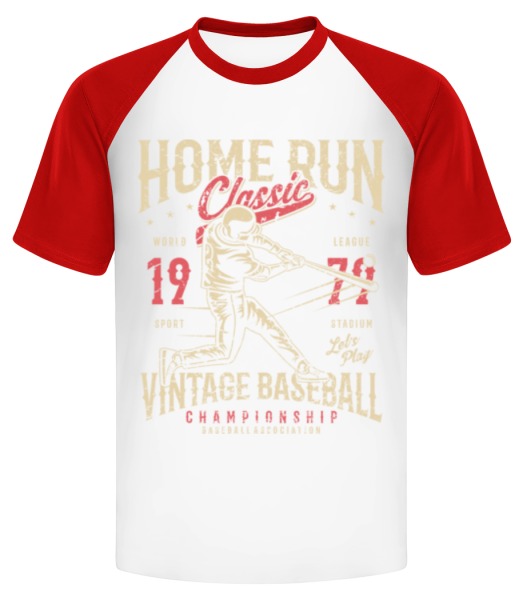 Home Run Classic - Pánské baseball tričko - Bílá / Červená - Napřed