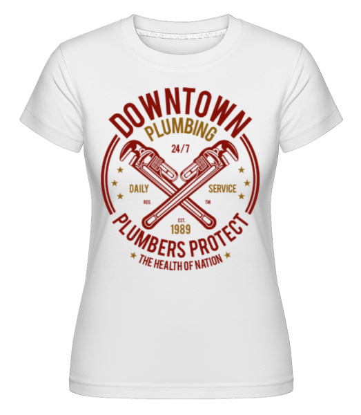 Downtown Plumbing -  Shirtinator tričko pro dámy - Bílá - Napřed