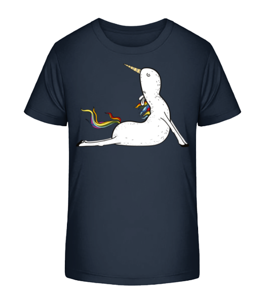 Yoga Unicorn Praying - Detské Bio tričko Stanley Stella - Namořnická modrá - Napřed