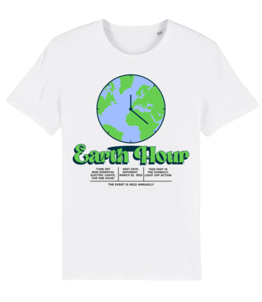 Earth Hour - Pánské bio tričko Stanley Stella - Bílá - Napřed