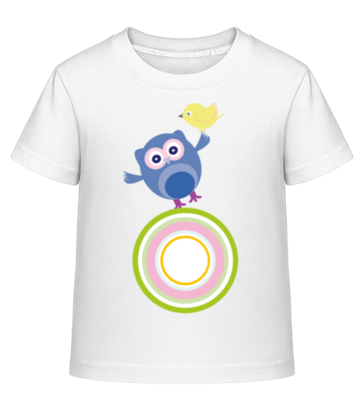 Cute Owl A Bird - Dĕtské Shirtinator tričko - Bílá - Napřed