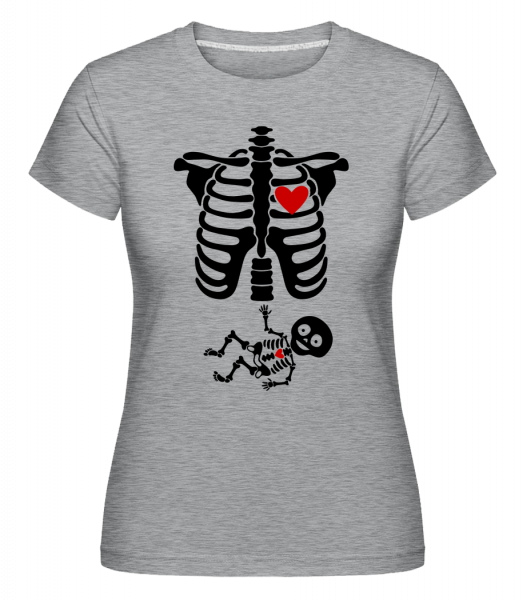 Gothic Love Skull -  Shirtinator tričko pro dámy - Melirovĕ šedá - Napřed