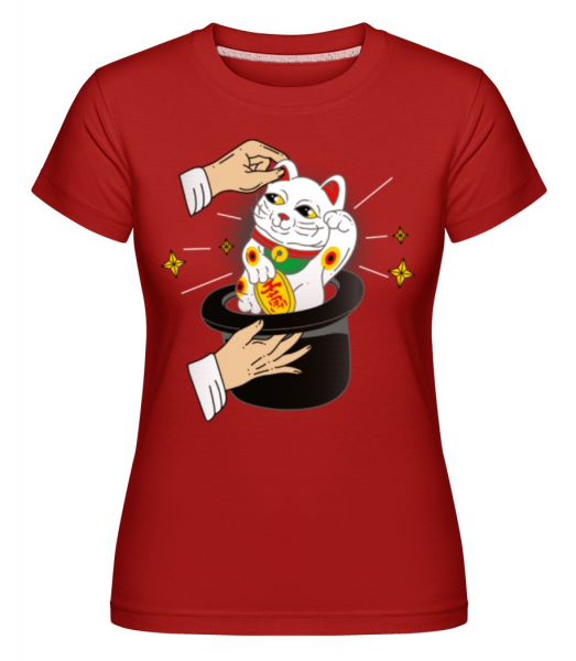 Magic Cat -  Shirtinator tričko pro dámy - Červená - Napřed
