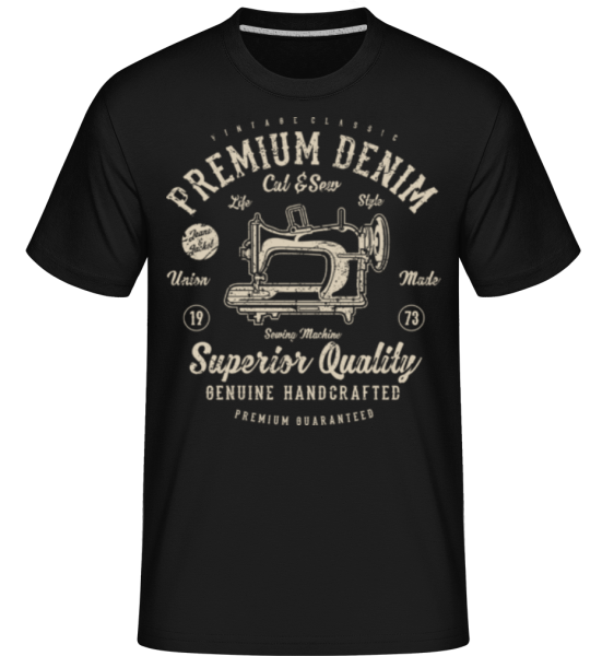 Premium Denim -  Shirtinator tričko pro pány - Černá - Napřed