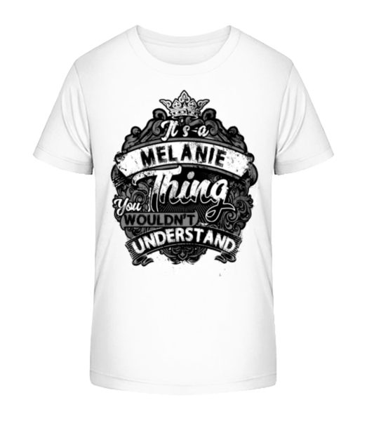 Je to věc Melanie - Detské Bio tričko Stanley Stella - Bílá - Napřed