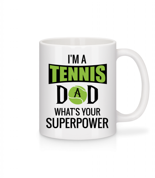 Tenis Táta Superpower - Keramický hrnek - Bílá - Napřed