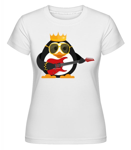 Penguin King Guitar -  Shirtinator tričko pro dámy - Bílá - Napřed