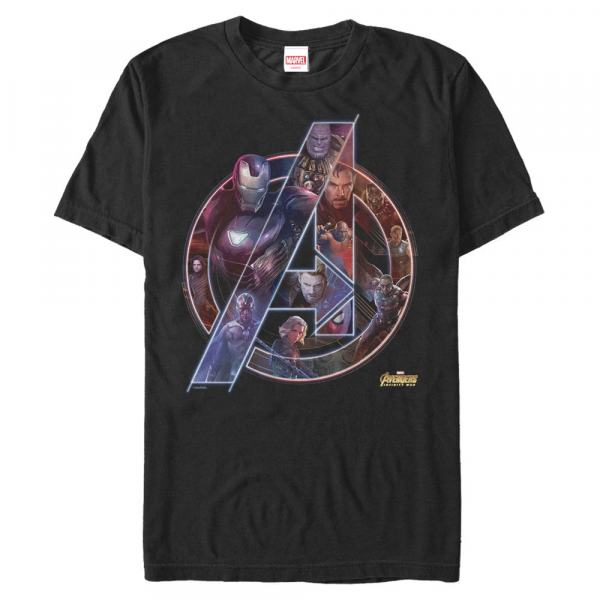Marvel - Avengers Infinity War - Skupina Team Neon - Pánské Tričko - Černá - Napřed