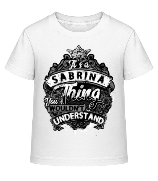 Je to věc Sabrina - Dĕtské Shirtinator tričko - Bílá - Napřed