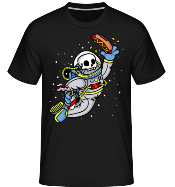 Astronout Skull -  Shirtinator tričko pro pány - Černá - Napřed