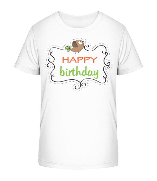 Happy Birthday Bird - Detské Bio tričko Stanley Stella - Bílá - Napřed