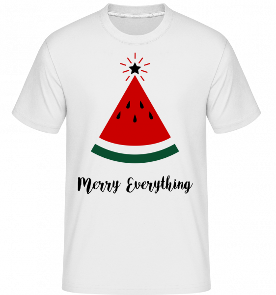 Merry Christmas Všechno -  Shirtinator tričko pro pány - Bílá - Napřed