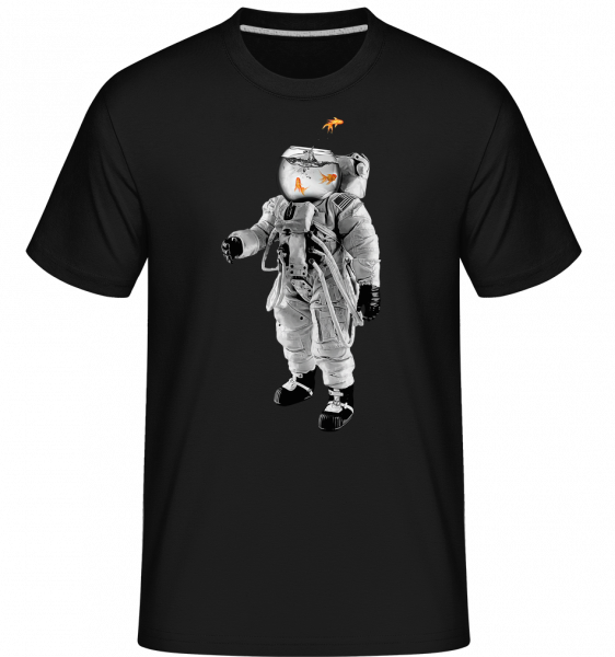 Goldfish Astronaut -  Shirtinator tričko pro pány - Černá - Napřed