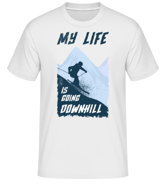 Downhill -  Shirtinator tričko pro pány - Bílá - Napřed