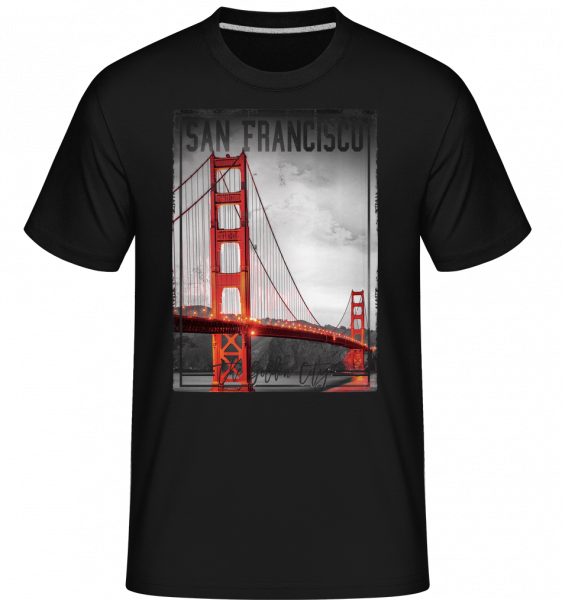 San Francisco Golden City -  Shirtinator tričko pro pány - Černá - Napřed