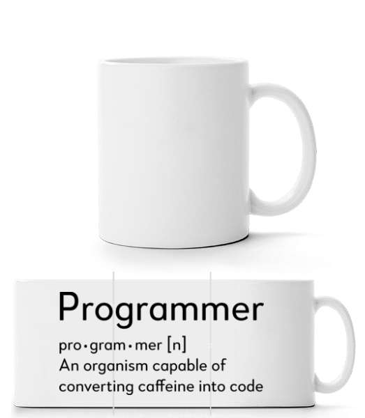 programátor Definition - Panoráma hrnek - Bílá - Napřed