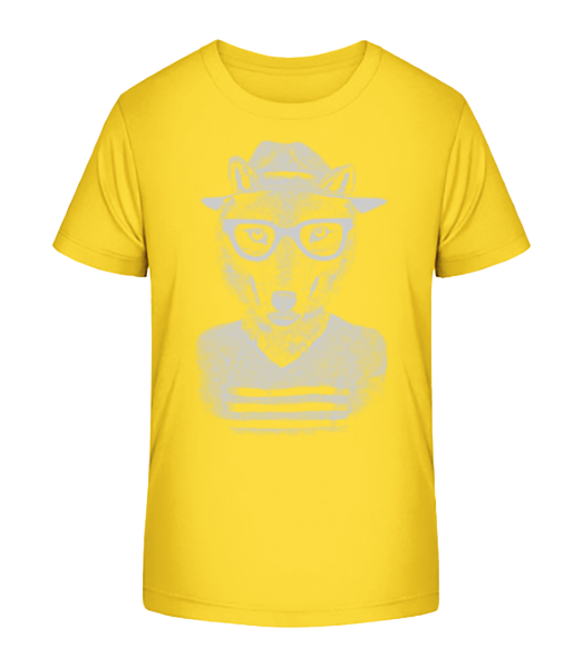 Hipster Fox - Detské Bio tričko Stanley Stella - Žlutá - Napřed