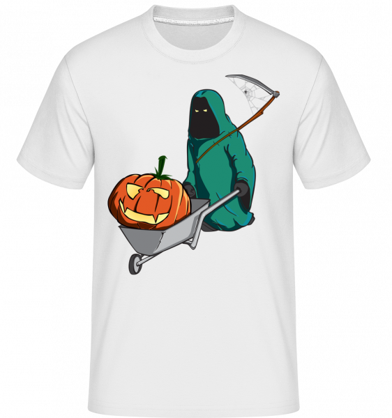 Halloween smrtka -  Shirtinator tričko pro pány - Bílá - Napřed