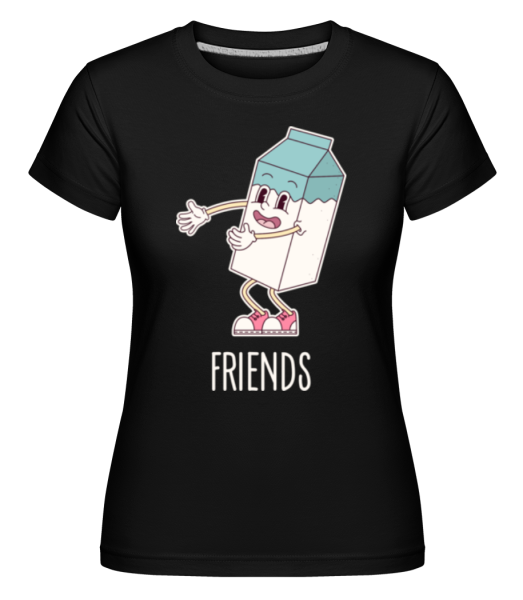 Best Friends Cookie And Milk -  Shirtinator tričko pro dámy - Černá - Napřed