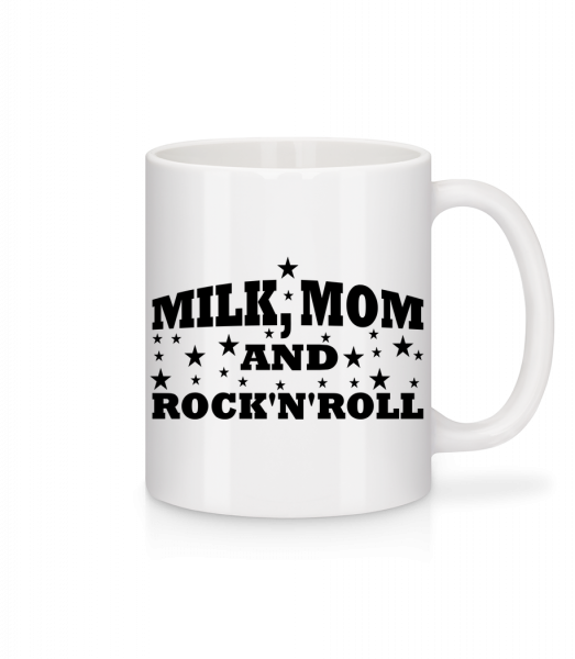 Mléko Mom a rokenrolu - Keramický hrnek - Bílá - Napřed