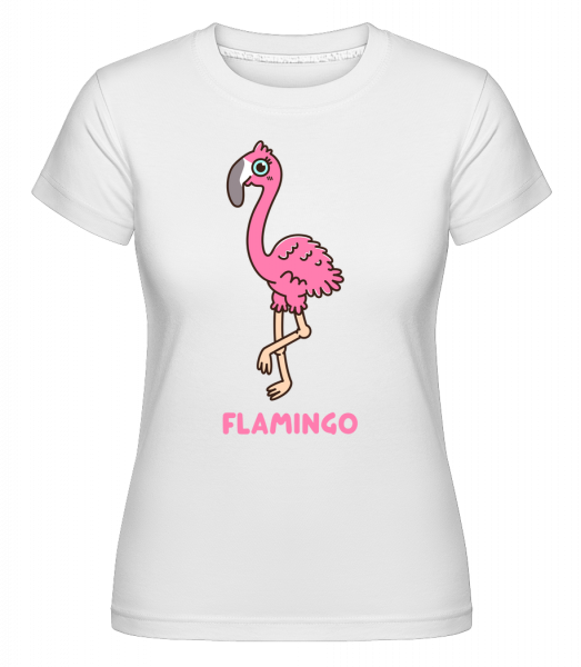 Comic Flamingo -  Shirtinator tričko pro dámy - Bílá - Napřed