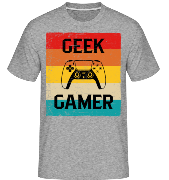 Geek Gamer -  Shirtinator tričko pro pány - Melírově šedá - Napřed