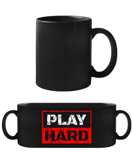 Play Hard - Černý hrnek - Černá - Napřed