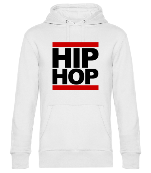 Hip Hop Logo - Unisex premium mikina s kapucí - Bílá - Napřed