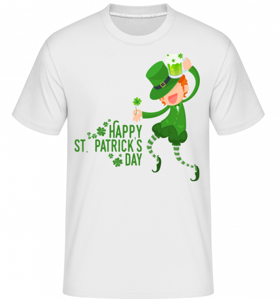 Šťastný Den svatého Patrika Logo -  Shirtinator tričko pro pány - Bílá - Napřed