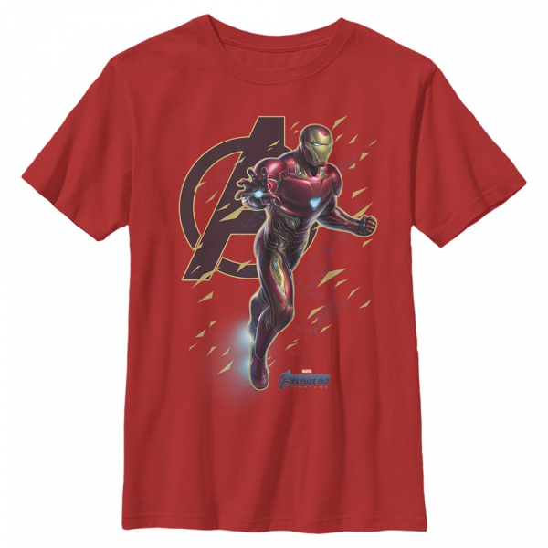 Marvel - Avengers Endgame - Iron Man Suit Flies - Dětské Tričko - Červená - Napřed