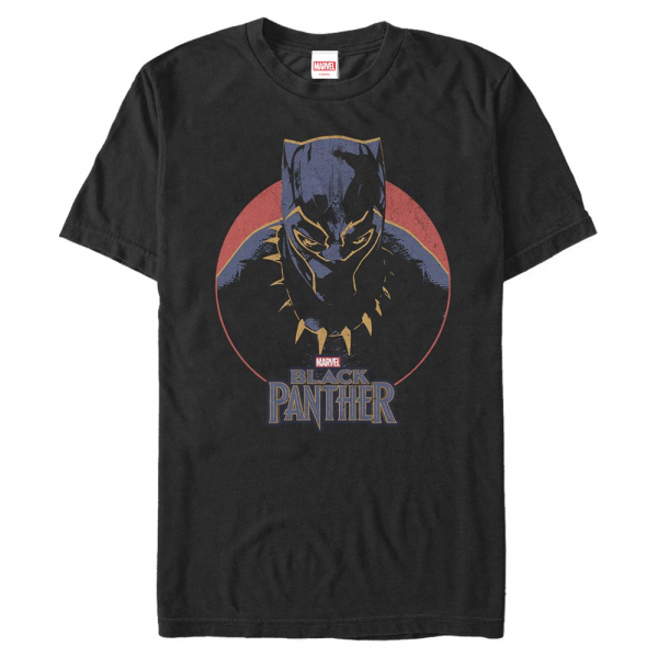 Marvel - Avengers - Black Panther Retro Panther - Pánské Tričko - Černá - Napřed
