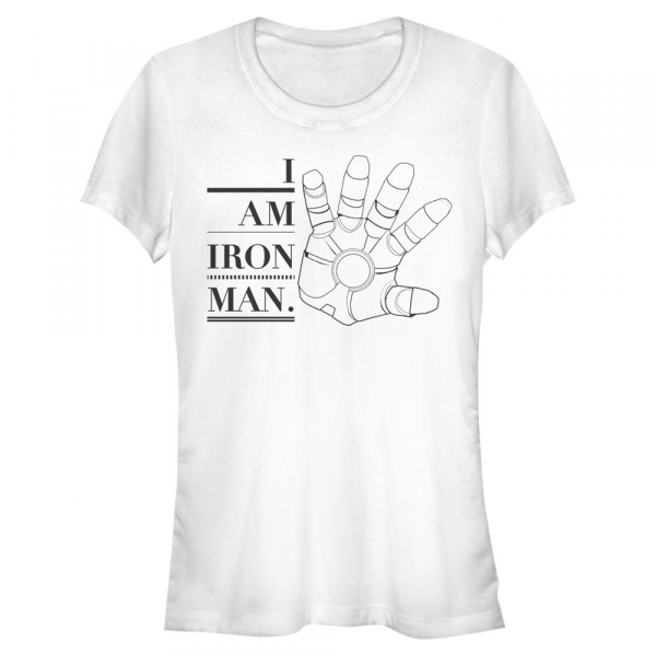 Marvel - Avengers - Iron Man Iron Hand - Dámské Tričko - Bílá - Napřed
