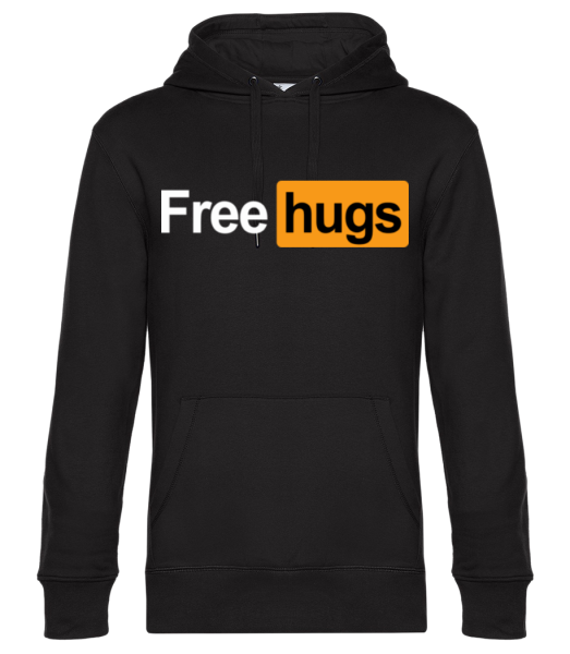 Free Hugs - Unisex premium mikina s kapucí - Černá - Napřed
