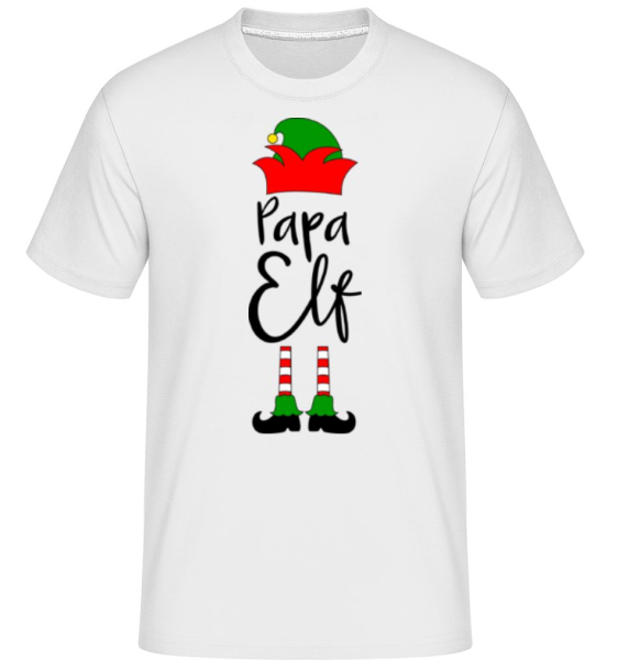 Papa Elf -  Shirtinator tričko pro pány - Bílá - Napřed