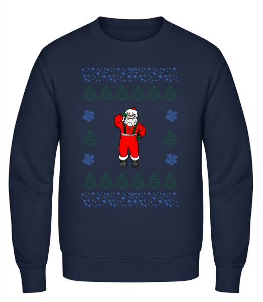 Santa pletení vzor - Pánská mikina - Namořnická modrá - Napřed