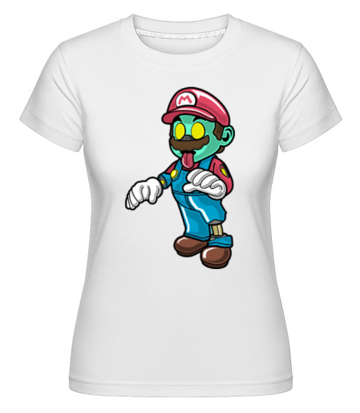 Super Mario Zombie -  Shirtinator tričko pro dámy - Bílá - Napřed