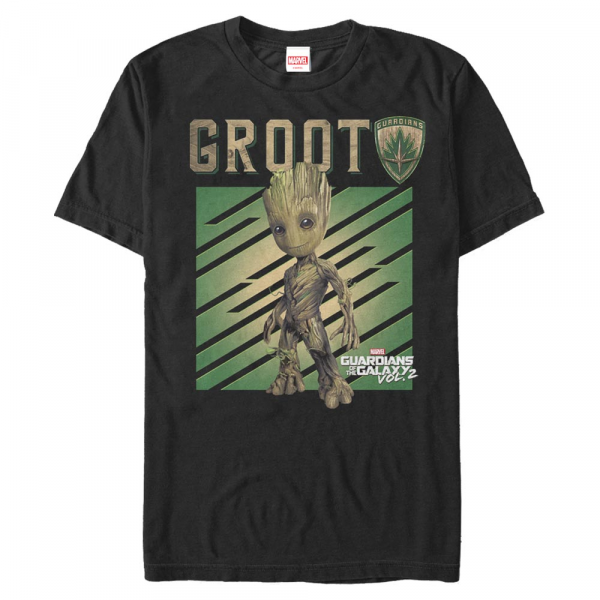 Marvel - Groot Tree - Pánské Tričko - Černá - Napřed