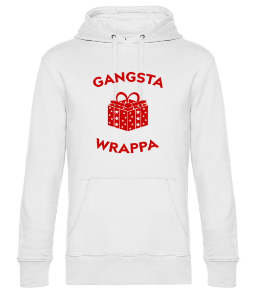 Gangsta Wrappa - Unisex premium mikina s kapucí - Bílá - Napřed